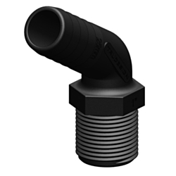 Black Long Thread 120° Tail with 1 1/4' BSP Thread - Packaged