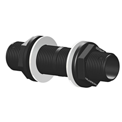 Black Thru-Bulkhead Threaded Tube 1"