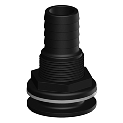 Black Skin Fitting with Tail with 1 1/4" BSP Thread & Diameter of 32mm