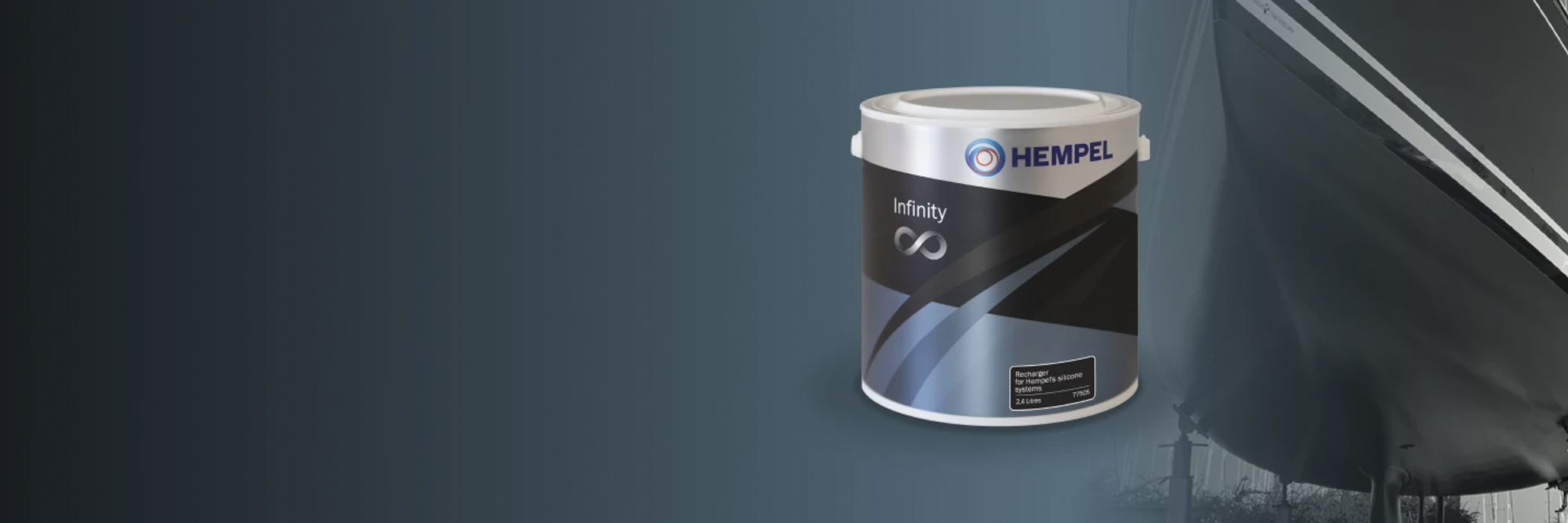 Hempel Infinity recharger beside a yacht hull